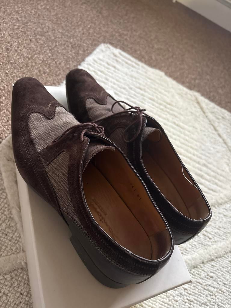 Santoni veterschoenen mt F9 43,5, Ophalen of Verzenden, Gedragen, Bruin, Veterschoenen