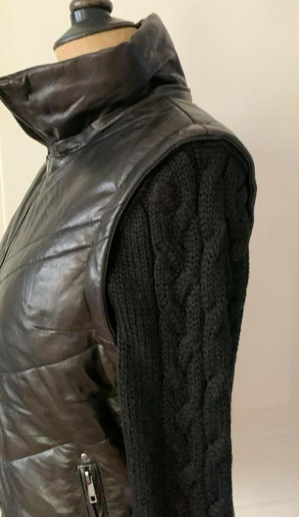 JOFAMA jasje maat S leer gebreide mouw, Ophalen of Verzenden, Zo goed als nieuw, Maat 38/40 (M), Zwart