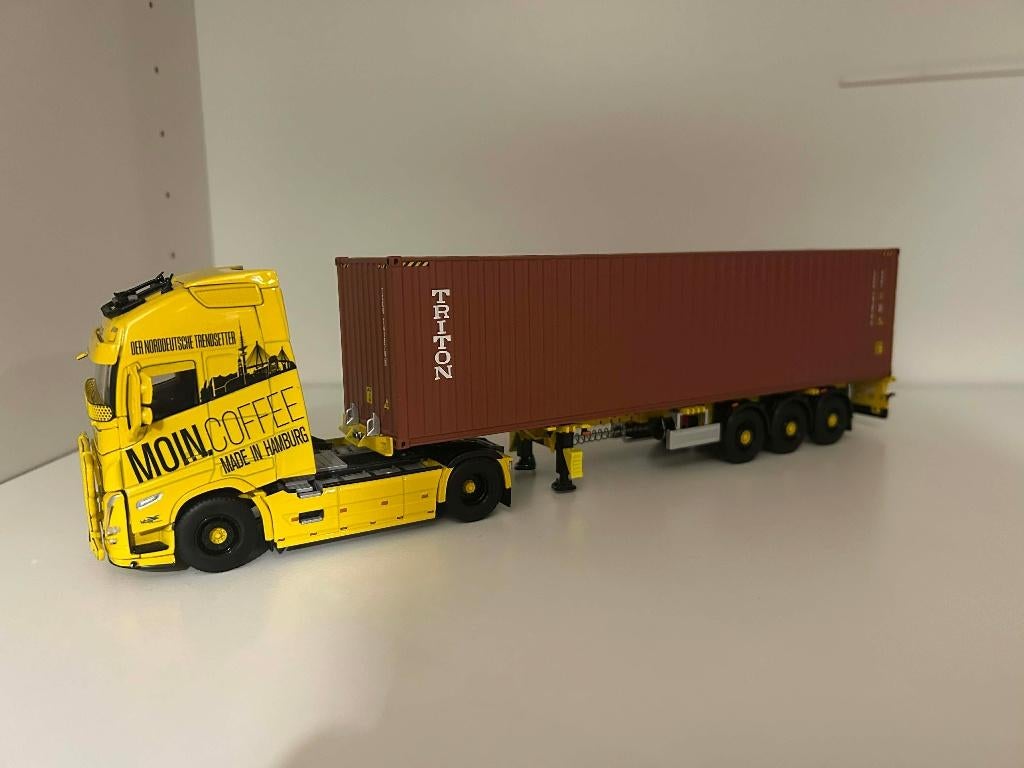 WSI/Herpa Volvo FH Acargo containertransport, Hobby en Vrije tijd, Modelauto's | 1:50, Ophalen of Verzenden, Zo goed als nieuw