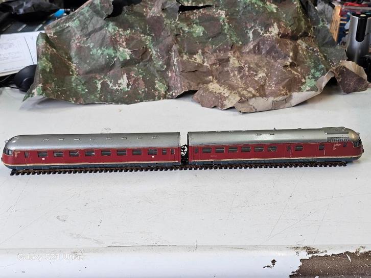 modeltrein Ho TRIX VT-08 diesel treinstel DB, Hobby en Vrije tijd, Modeltreinen | H0, Gebruikt, Locomotief, Gelijkstroom, Trix