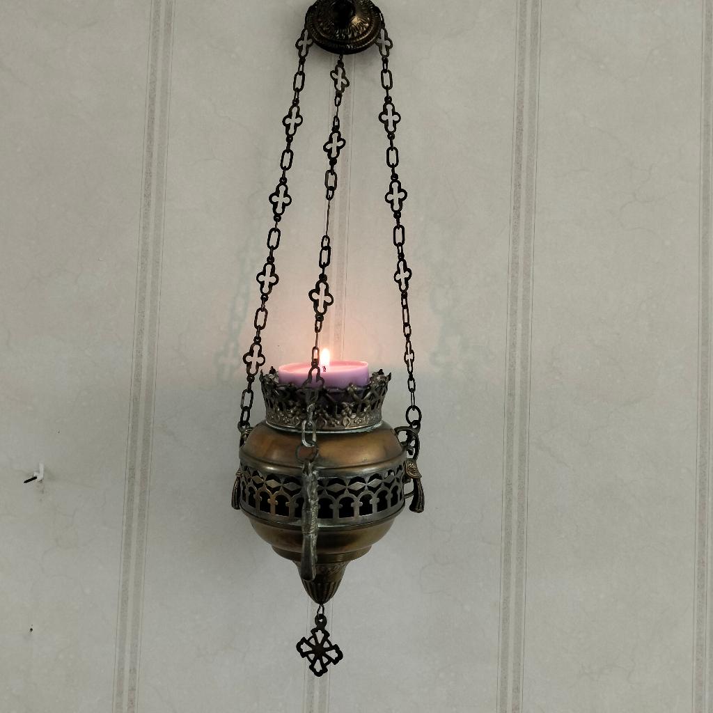 Antieke Godslamp, Antiek en Kunst, Antiek | Religie, Ophalen of Verzenden
