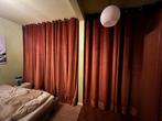 Oranje Velvet Gordijnen met Ringen en IKEA Rails, Ophalen, Gebruikt, Overige kleuren, 200 cm of meer