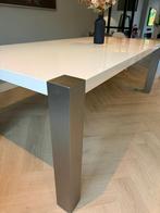 Hoogglans witte eettafel 2.20x1m, Huis en Inrichting, Tafels | Eettafels, Ophalen, Gebruikt, 200 cm of meer, 50 tot 100 cm