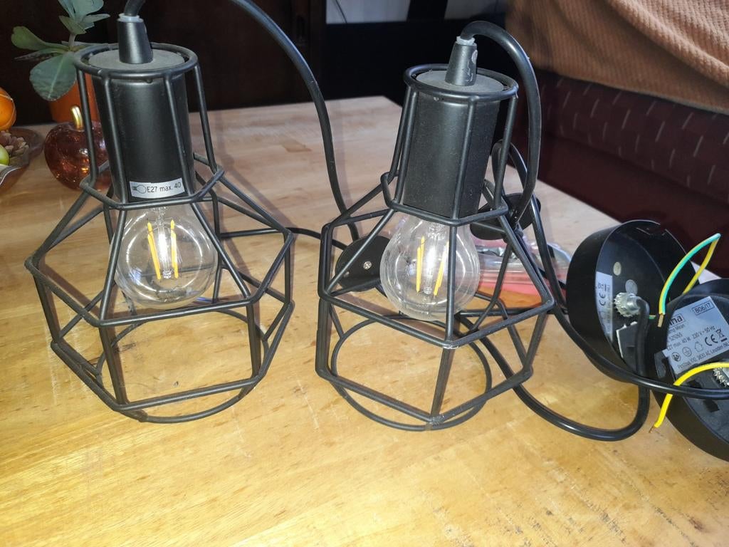 2 leuke hanglampen industrieel, Ophalen of Verzenden, Zo goed als nieuw, Minder dan 50 cm