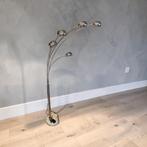 Vintage Booglamp met 5 Bollen - Chroom en Marmer, Huis en Inrichting, Lampen | Vloerlampen, Ophalen, Gebruikt, Overige materialen