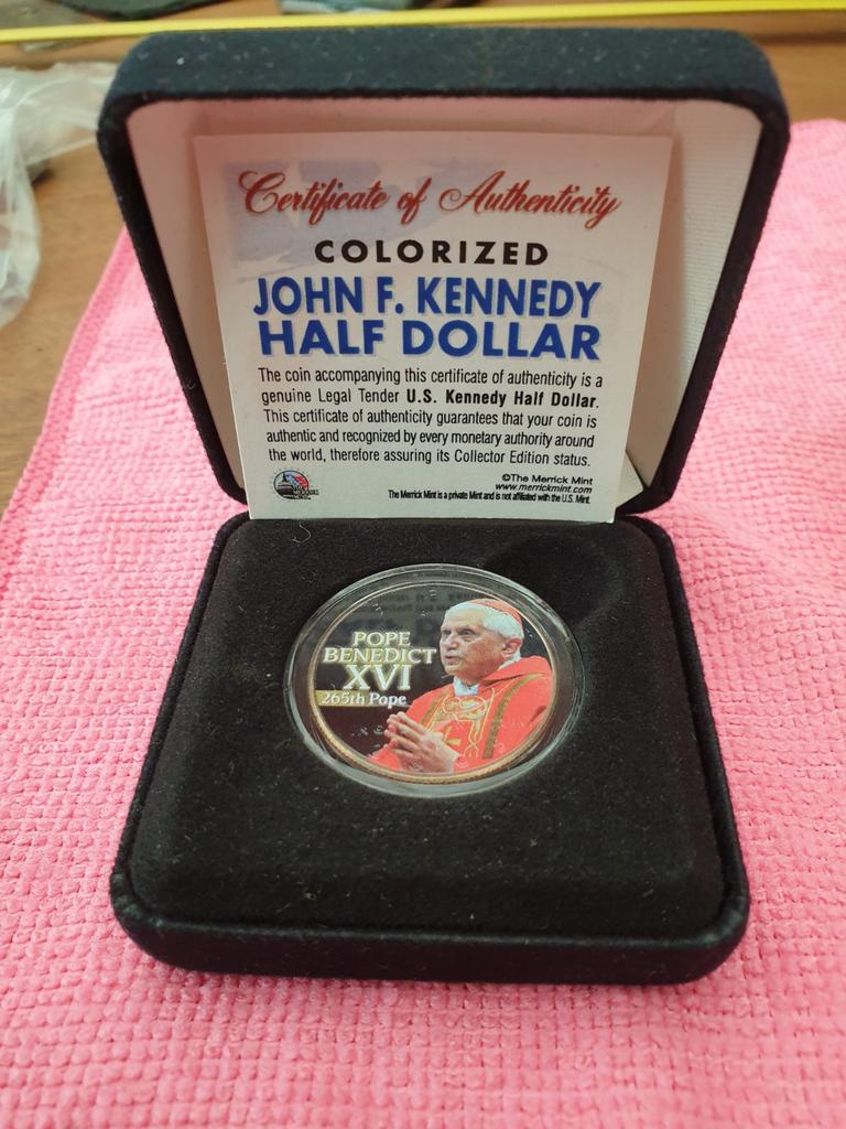Colorized half Kennedy dollar (k5), Postzegels en Munten, Munten | Amerika, Ophalen of Verzenden, Noord-Amerika