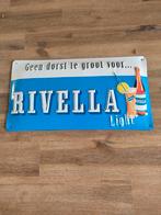 Vintage Rivella reclamebord - Geen dorst te groot voor..., Ophalen of Verzenden, Gebruikt, Reclamebord