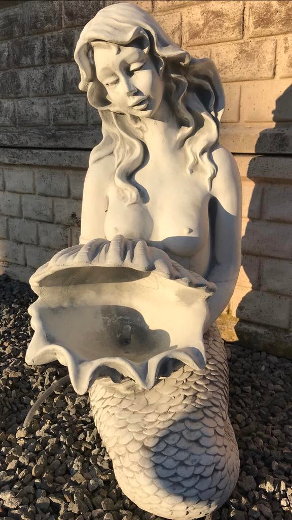 ‼️Waterspuwer 75cm 72kg Waternimf Zeemeermin Fontein Pomp‼️, Tuin en Terras, Tuinbeelden, Ophalen of Verzenden, Nieuw, Beton, Mensenbeeld