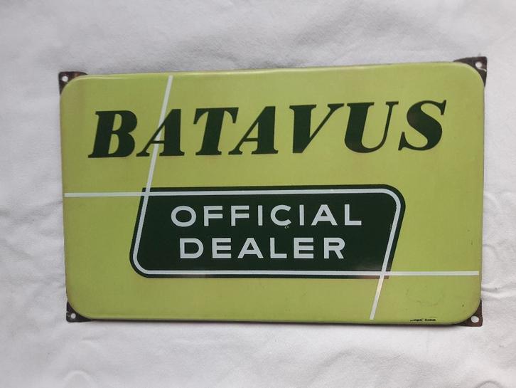 emaille bord bordje van batavus fiets of bromfiets, Antiek en Kunst, Antiek | Emaille, Ophalen of Verzenden