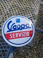 Vespa bord 41 cm doosnee emaille, Ophalen of Verzenden, Gebruikt, Reclamebord