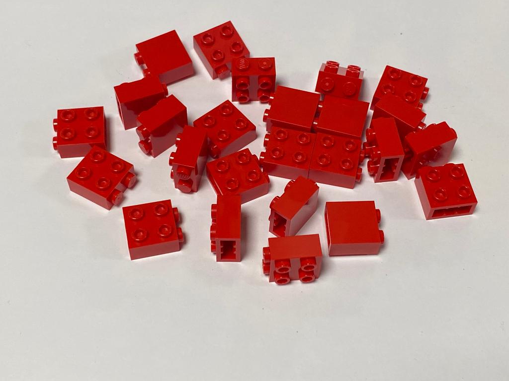 Partij 50x 1x2x1 Lego stenen met zij nopjes, diverse kleuren, Overige thema's, Lego, Nieuw, Ophalen of Verzenden