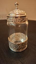 Verzilverd oud hollands jampot met houder  HH90, Ophalen of Verzenden