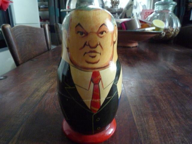Matroesjka 17 cm  Rusland 7 presidenten leiders, Ophalen of Verzenden, Zo goed als nieuw