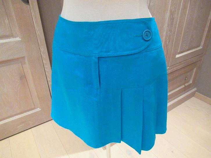 Nieuwe turkoois-blauwe linnen InWear rok, mt 36/38, Kleding | Dames, Rokken, Nieuw, Maat 38/40 (M), Blauw, Boven de knie, Verzenden