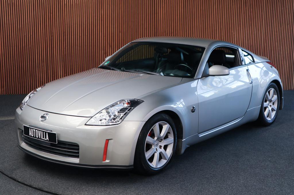 Nissan 350Z 3.5 V6 Aut Leer Bose Climate C. Stoelverwarming, Auto's, Nissan, Gebruikt, Zwart, Bedrijf, 2 stoelen