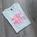 LADIES FASHION t Shirt wit+rose print L🙂, Wit, Maat 42/44 (L), Nieuw, Korte mouw