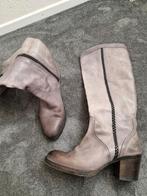 Stijlvolle grijze leren laarzen met gevlochten detail, Hoge laarzen, Antonio moretto, Ophalen of Verzenden, Zo goed als nieuw