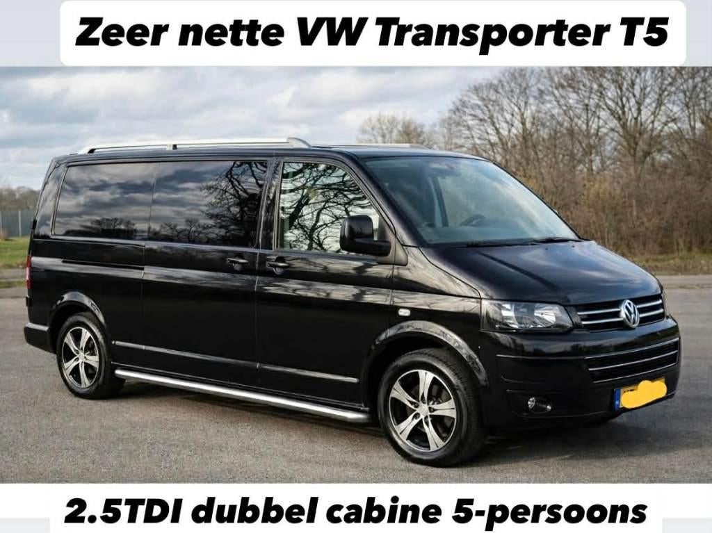 Volkswagen Transporter T5 2.5 TDI Dubbelcabine 5 Pers DC, Auto's, Voorwielaandrijving, Stof, Volkswagen, 2020 kg