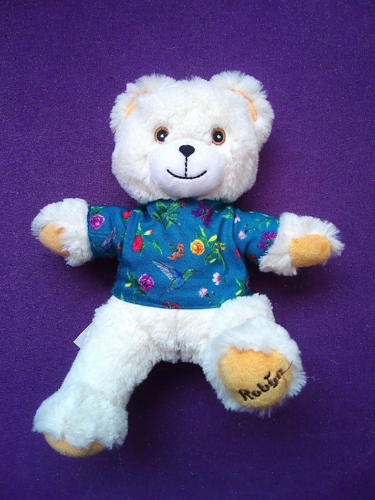 ROBIJN Knuffel BEER ROBIJNTJE MET GEBORDUURDE OGEN. 30 CM, Ophalen of Verzenden, Nieuw, Beer