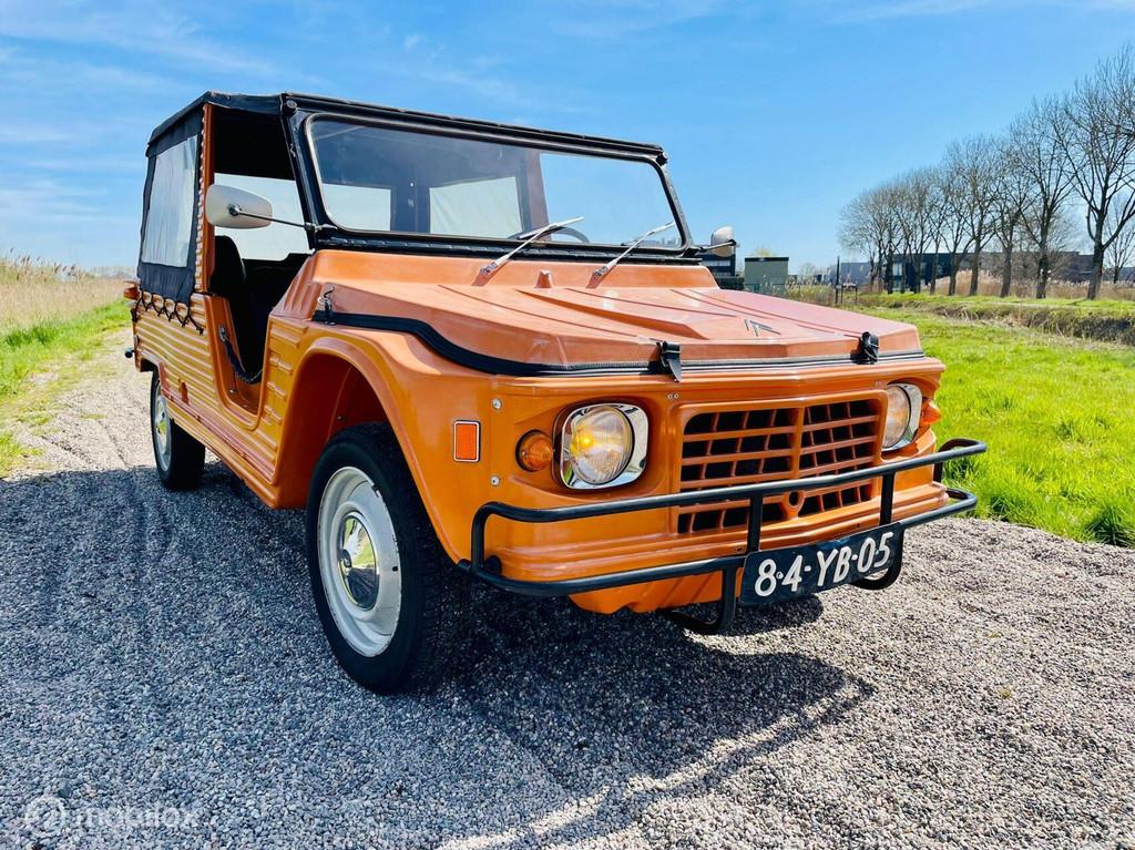 Mehari orange 4 pers. 06-1974 27.830 km | import Spanje, Auto's, Oldtimers, Bedrijf, Te koop, Open dak, Citroën, Benzine, Cabriolet