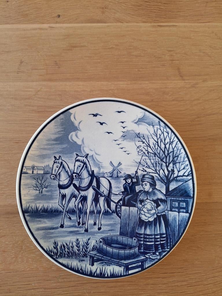 Vintage Royal Delft Blauw Handwerk Wandbord, Ophalen of Verzenden