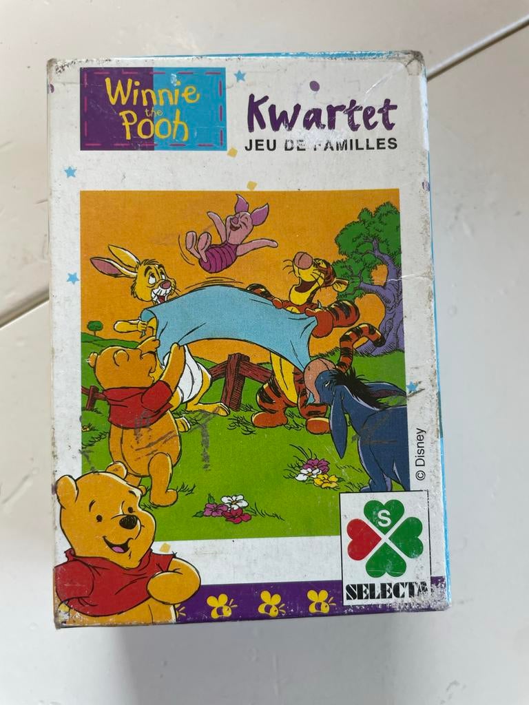 Winnie de Poeh Kwartet Kaartspel - Compleet en Leuk!, Drie of vier spelers, Ophalen of Verzenden, Gebruikt
