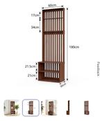 Japandi walnoot kapstok met bankje, Zo goed als nieuw, Minder dan 100 cm, Hout, Ophalen