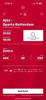 Ajax sparta vak 403 2 kaartjes, Tickets en Kaartjes, Sport | Voetbal, Twee personen, December
