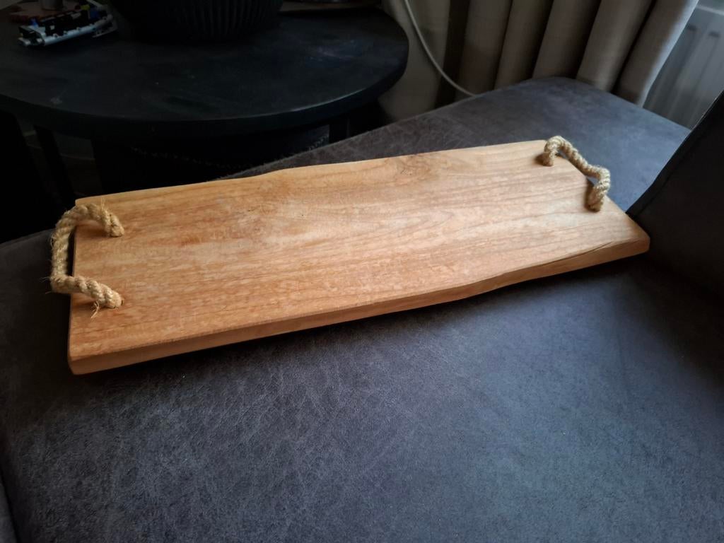 Houten serveerplank met touw handvatten, Ophalen of Verzenden