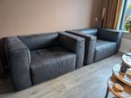 Twee donkergrijze fauteuils gratis ophalen., Ophalen, Gebruikt, 75 tot 100 cm, Leer