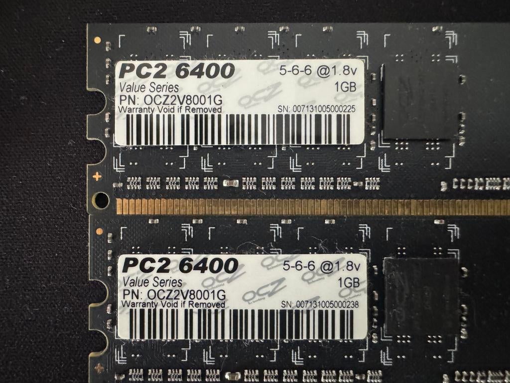 PC 6400 1GB OCZ Value Series, Ophalen of Verzenden, Zo goed als nieuw, Desktop