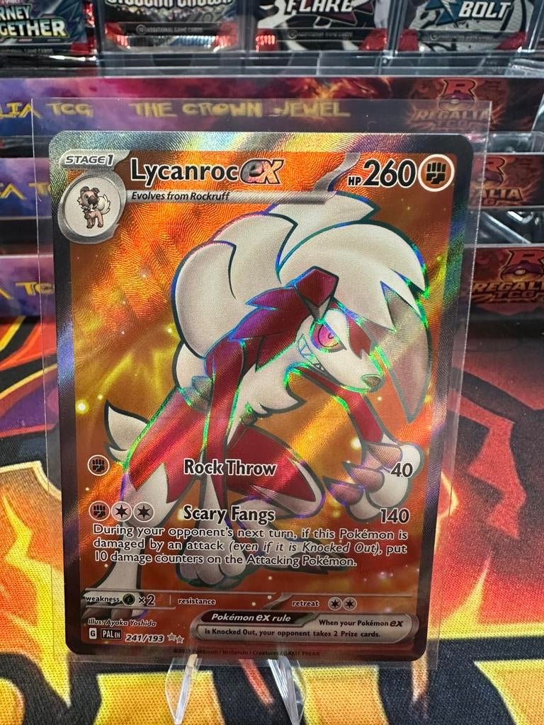 Lycanroc ex (PAL 241) Paldea Evolved, Ophalen of Verzenden, Zo goed als nieuw, Losse kaart, Foil