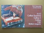 1968 Oldsmobile Cutlass, 4-4-2 enz. owner's manual, Engels, Ophalen of Verzenden