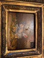 Antiek olieverfschilderij kip in lijst, Antiek en Kunst, Ophalen of Verzenden