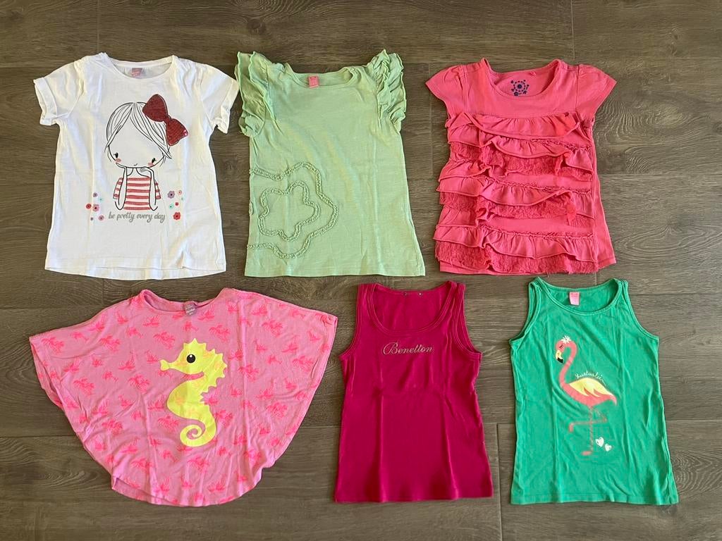 T-shirts topjes 116 122, Kinderen en Baby's, Kinderkleding | Maat 116, Ophalen of Verzenden, Gebruikt, Meisje, Shirt of Longsleeve