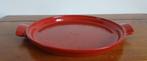 Pizza plaat, ovenschaal, rood geglazuurd Emile Henry, Ophalen of Verzenden, Gebruikt, Overige materialen, Overige typen
