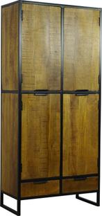 Opbergkast Massief Mango 2 deuren 2 lades laagste prijs, Overige houtsoorten, 1 of 2 laden, Nieuw, 150 tot 200 cm