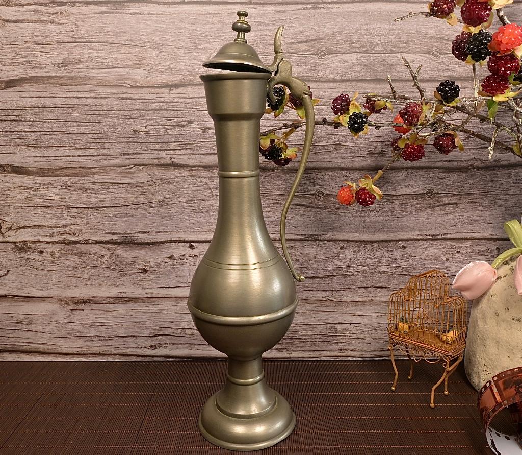 Engelen Tinnen flagon (schenkkan) met een deksel - aupad10, Antiek en Kunst, Antiek | Tin, Verzenden