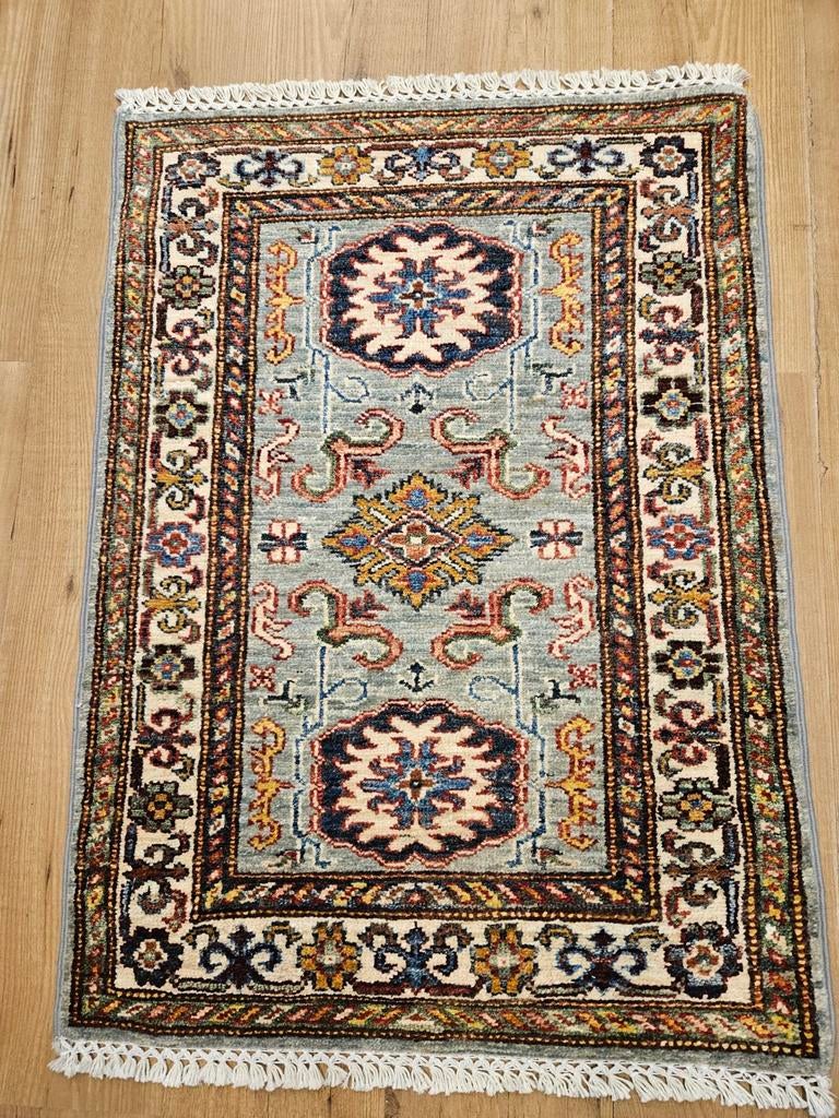 Handgeknoopt oosters tapijt kazak super 90x66