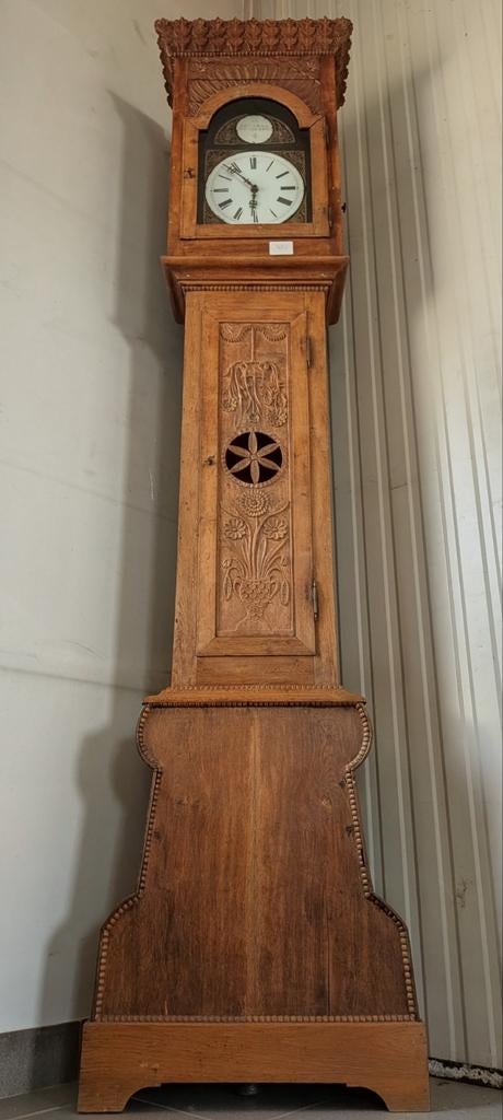 Antieke Friese Staartklok | Eikenhout | Handgesneden, Antiek en Kunst, Ophalen