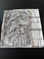 IKEA zwart-wit kussenhoes (2x) met soort Escher patroon, Ophalen of Verzenden, Gebruikt, Wit, Rechthoekig