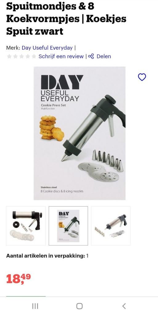 Nieuwe Day Useful Everyday koekjespers en garneerspuit, Ophalen of Verzenden, Nieuw