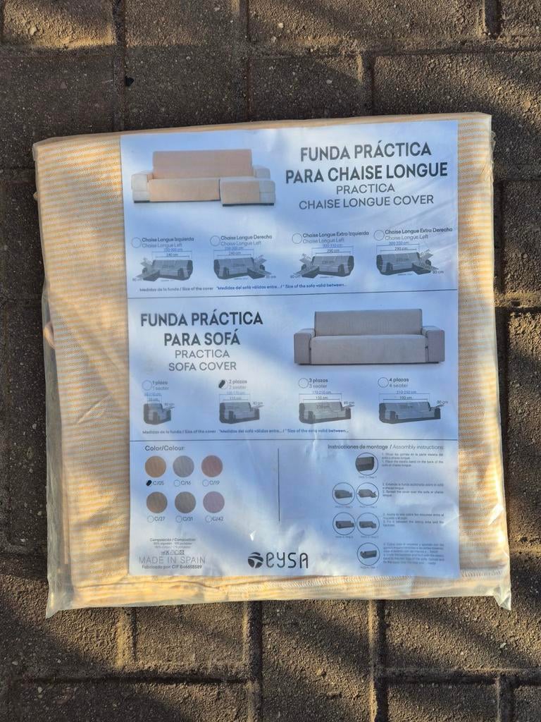 Nieuwe Eysa 2-zits bankhoes - Beige/Crème, Ophalen of Verzenden, Nieuw, Stof, Modern, Praktisch