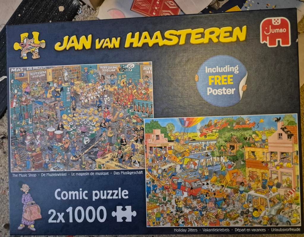 Jan van Haasteren Muziekwinkel/Vakantiekriebels (2x100, Hobby en Vrije tijd, Denksport en Puzzels, Ophalen of Verzenden, 500 t/m 1500 stukjes
