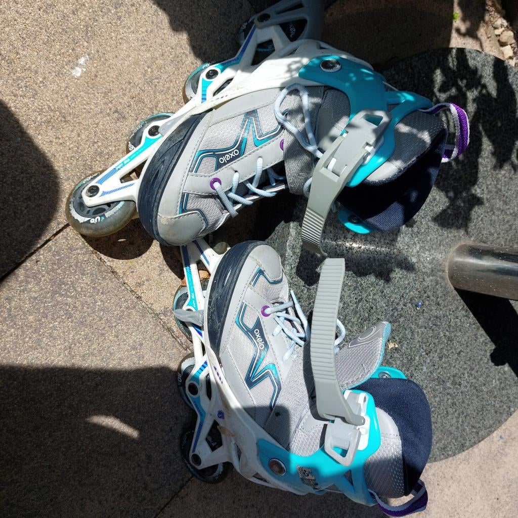 Oxelo skeelers, Sport en Fitness, Skeelers, Ophalen of Verzenden, Verstelbaar, Gebruikt, Inline skates 4 wielen
