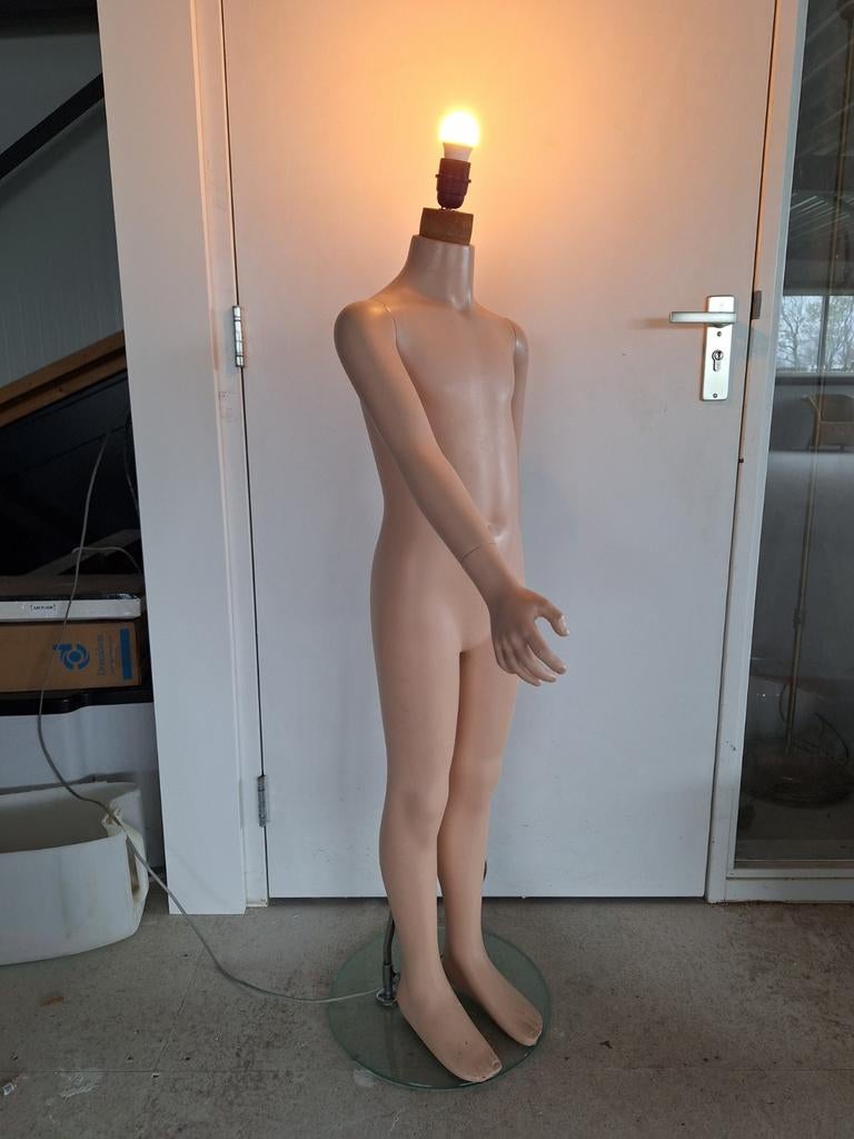 Vintage Paspop Lamp - Unieke Decoratieve Verlichting, Ophalen of Verzenden
