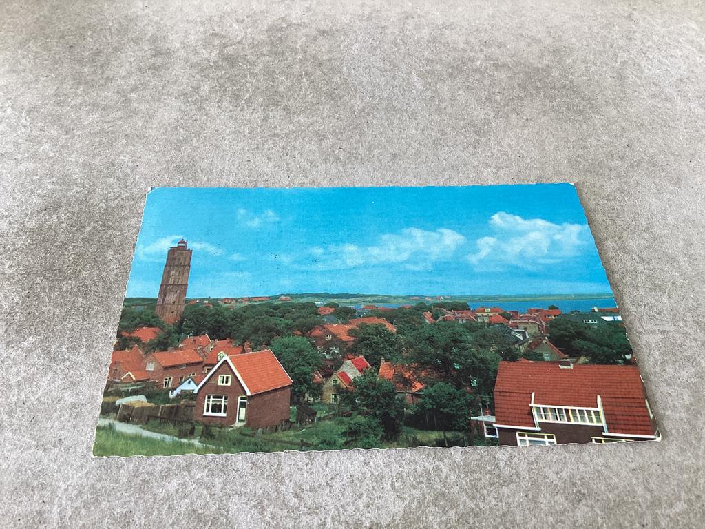 Terschelling.      Panorama met vuurtoren, Ophalen of Verzenden, Waddeneilanden