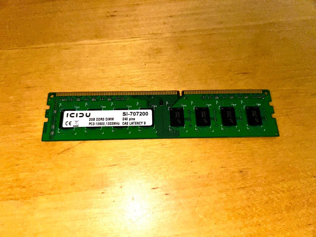 2gb DDR3 DIMM 1333 mhz, Ophalen, Gebruikt, DDR3, Desktop