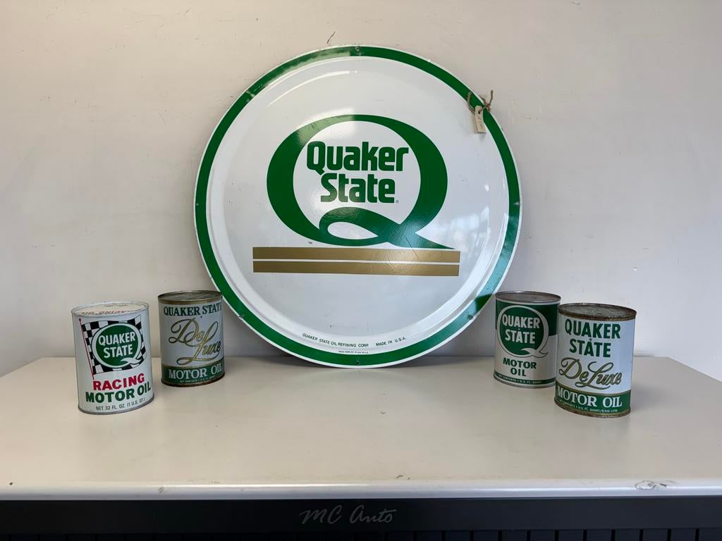 Vintage Quaker State Motorolie Reclamebord, Verzamelen, Reclamebord, Gebruikt, ., Ophalen of Verzenden