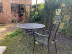 Leuke tuinset: 2 stoelen en ronde tafel (110cm), Tuin en Terras, Overige materialen, Gebruikt, Tuinset, Eettafel